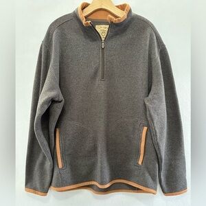 Life Is Good 1/4 Zip Brown Knit Fleece Pullover Warm Cozy Size Large